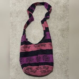 Pink and Black Patterned Women's Bag